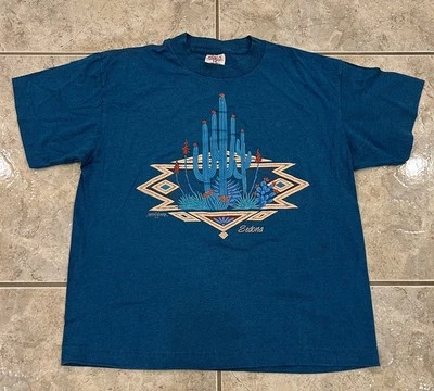 VTG 90s Adult L SEDONA ARIZONA DESERT CACTUS Souvenir Single Stitch T Shirt USA - Image 1 of 4