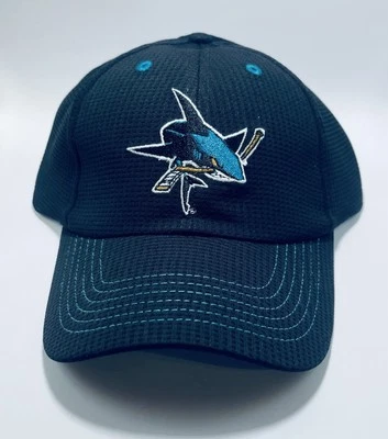 SAN JOSE SHARKS NHL HOCKEY BLACK/TEAL BASEBALL HAT CAP ONE SIZE FITS MOST NEW - Image 1 of 4