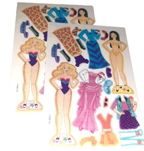 De Colección Años 80 90 AGC Adolescentes Niñas Adhesivo Actividad Hoja Papel Muñeca/Vestir x2 Hojas - Imagen 1 de 4