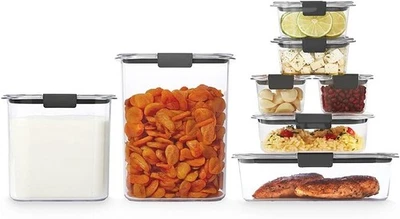 Rubbermaid Brilliance BPA Free Food Storage Containers with Lids- Set of 8 - Image 1 of 4
