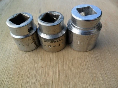 Cornwel Tools Sockets 3 Pieces 9/16", 5/8", 18mm 3/8" Drive - Image 1 of 4