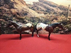 Breyer horse Breezing Dixie appaloosa lady phase & Appaloosa Stallion Spider - Picture 1 of 15
