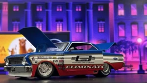 JADA BIG TIME 1964 FORD FALCON 1:24 RED WHITE BLUEMR GASKET ELIMINATOR RARE - Picture 1 of 21
