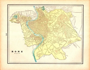 ROME, ITALY Antique City map 1900 - Picture 1 of 1