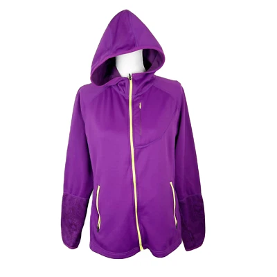 Suéter Title Nine Mujer Grande Púrpura Golf Sudadera con Capucha Cremallera Floral Paisley Activo Foto 1 de 4