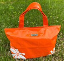 Orange Tote Bag - Large Bright Color Purse, Water-Resistant Zippered Fashionable