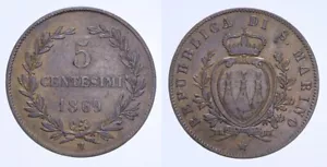 5 CENT. 1869 SAN MARINO VECCHIA MONETAZIONE - Picture 1 of 1