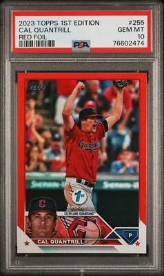2023 Topps 1st Edition #255 Cal Quantrill PSA 10 GEM MT Red Foil /50 - Image 1 of 2