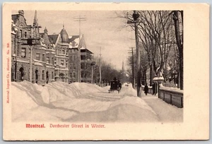 Montreal Quebec CA Dorchester Street In Winter Private Postal Card - Bild 1 von 2