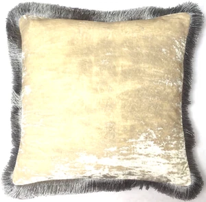 Anke Drechsel Cushion PLAIN FRINGE Silver Silk Velvet Pillow Kissen Silber - Bild 1 von 17