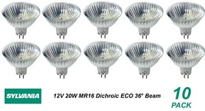 10 x 12V 20W MR16 Gu5.3 Halogen Light Lamp Globes Bulbs 36 Degree Beam Dimmable - Picture 1 of 1
