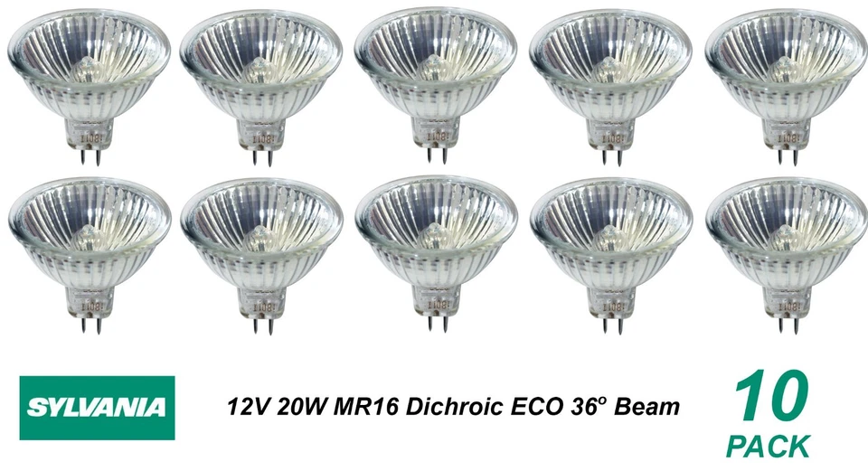 10 x 12V 20W MR16 Gu5.3 Halogen Light Lamp Globes Bulbs 36 Degree Beam Dimmable - Image 1 of 1