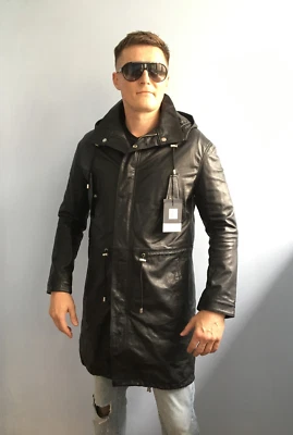 BLK DNM leather shearling  fishtail parka coat jacket - Image 1 of 4