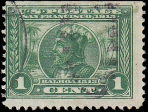 US Stamp #397 - 1913 1¢ Panama-Pacific Exposition, EzPerf™ 12, Good Used - Picture 1 of 3