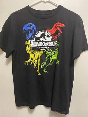 Boys/Girls Jurassic Park Shirt. Kids SIZE YL 100% Cotton. Black Short Sleeve - Image 1 of 4