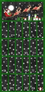 Up On A Rooftop Advent Calendar 100% Cotton Quilting Panel Fabric - Picture 1 of 1
