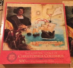 MB Puzzle 500 Pieces Called the Historic Voyage of Christopher Columbus (1992) - Picture 1 of 8