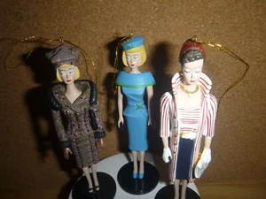Barbie Classic 3 Set Ornament Ashton Drake - Picture 1 of 11