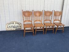 64718 Set of 4 Oak Press Back Dining Chairs