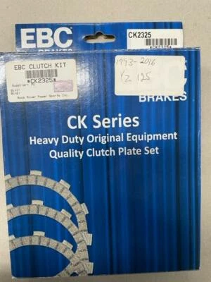 PLACAS DE EMBRAGUE YAMAHA YZ125 EBC / JUEGO DE 8 PULGADAS / CK2325 / TRABAJO PESADO Foto 1 de 3