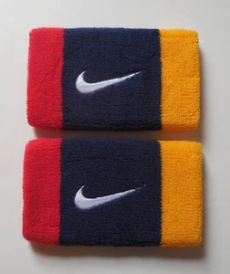 Nike Swoosh DW Wristbands Midnight Navy/Univer Red/Univer Gold/White 1 Pair - Picture 1 of 3