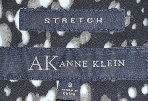 Anne Klein ärmellos Stretch Breitstoff Kleid Baumwolle Reißverschluss hinten Größe 8 schwarz Mix - Bild 1 von 6