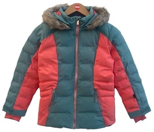 Spyder Girls Zadie Insulated Pink/Blue Ski Jacket $189, Size: 18 - Picture 1 of 9