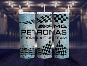 AMG Petronas Lewis Hamilton F1 Track/Flag Artwork Print Teal 20oz 600ml Tumbler - Bild 1 von 5