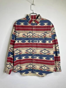 Vintage Lands’ End Southwestern Pattern Shirt USA Made 100% Cotton Size L - Picture 1 of 7