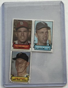 1969 TOPPS STAMPS 3 PLAYER PANEL, BRILES, WARD, JIM KAAT HOF, 070424 - Picture 1 of 1