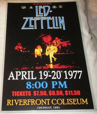 LED ZEPPELIN 1977 RIVERFRONT COLISEUM REPLICA CONCERT POSTER - Image 1 of 2