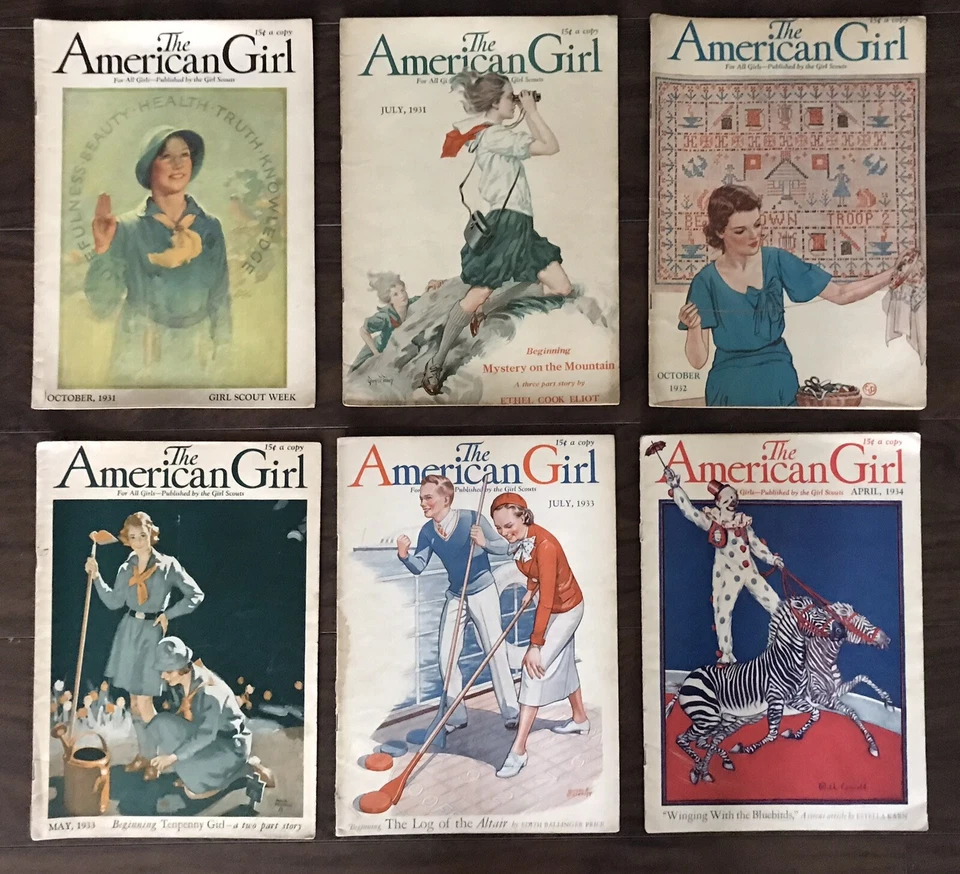 6 Vintage AMERICAN GIRL MAGAZINES 1931-34 Girl Scouts Great Stories SCARCE LOT 4 - Image 1 of 4