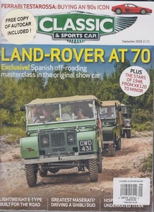 CLASSIC & SPORTS CAR UK MAGAZINE SEPT 2018,SEALED W/FREE COPY OF AUTOCAR MAGAZIN - Picture 1 of 2