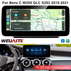 For Benz C W205 GLC X253 2015-2021 Carplay 10.25'' Car Linux Screen Radio Stereo - Foto 1 di 12