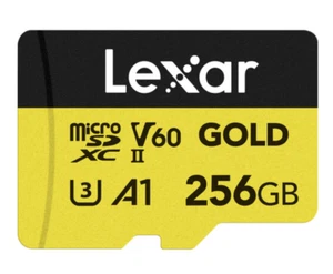 256GB Professional Gold Micro SD Card UHS-II C10 U3 V60 A1 Full HD 4K UHD Up 280 - Photo 1 sur 3