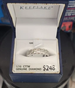 Keepsake Eternal 1/10 Carat T.W. Certified Diamond 10kt White Gold Band - Picture 1 of 4