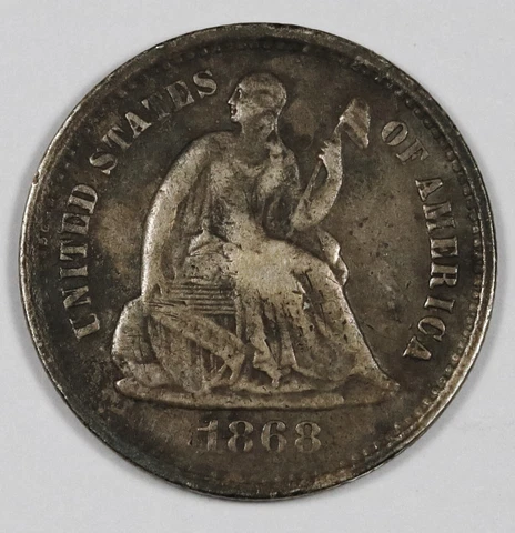 1868-s Seated Liberty Half Dime.  VF Detail.   186560 Cover