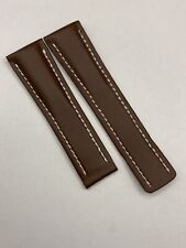 Breitling Brown 24mm Leather Strap in Brown Without clasp
