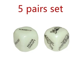 Glow in the Dark Love Dados Dados Rol Jugar Dados Juego Regalo 2.7*2.7*7cm-5 pares - Imagen 1 de 9