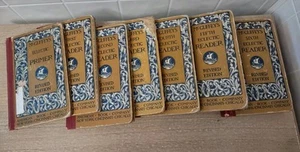 Antique McGuffey's Eclectic Readers, Set of 7 With Primer *Read Notes* - Foto 1 di 6