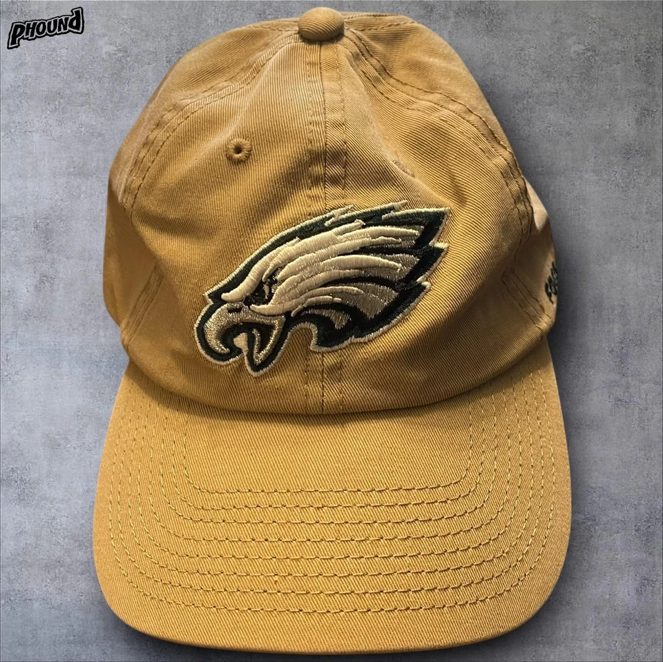 Philadelphia Eagles Hat Cap Strap Back Mens Khaki NFL Football FOCO OSF - Image 1 of 4