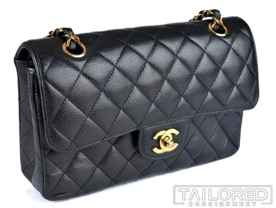 CHANEL Classic 11.12 Double Flap Black Caviar Leather Gold Hardware Handbag - Image 1 of 4
