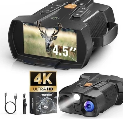 4K Digital Night Vision 4.5” Display, 16x Zoom, IR,  Hunting Adventure Binocular - Bild 1 von 4