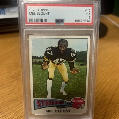 1975 TOPPS #12 MEL BLOUNT Steelers PSA 5 - Image 1 of 2