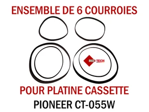 PIONEER CT-055W PLATINE CASSETTE MAGNÉTOPHONE ENSEMBLE DE 6 COURROIES NOUVEAU - Imagen 1 de 1