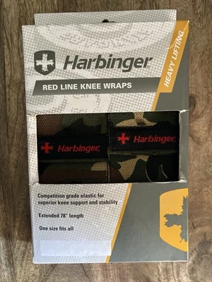 Harbinger Camouflage Red Line Knee Wraps Competition Grade Extended 78" Camo - Image 1 of 2