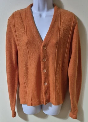 Cárdigan Vintage Barclay Zefkrome Halloween Naranja Años 60 Suéter Talla M Foto 1 de 4