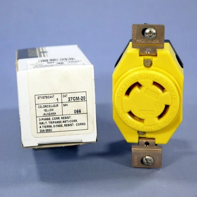 Leviton Wetguard Twist Locking Receptacle Nema L15-30R 30A 250V 3 Phase 27CM-20 - Image 1 of 4