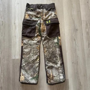 Youth Boys Under Armour SC Scent Control Fleece Lined Hunting Camo Pants Sz XS - Picture 1 of 8