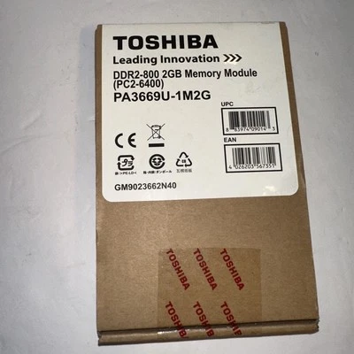 Toshiba DDR2-800 2GB Memory Module ( PC2-6400) PA3369U-1M2G - Image 1 of 3